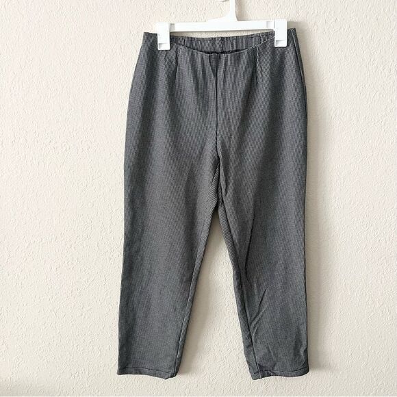 J. Jill Pull-On Pants Black White Slim Leg Ankle Stretch Ponte Knit Women's Sz S - Picture 1 of 7